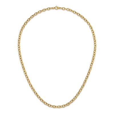 14K Yellow Gold 7.7mm Oval Open Link Chain – view 6