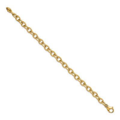 14K Yellow Gold 7.7mm Oval Link Chain Bracelet – view 3