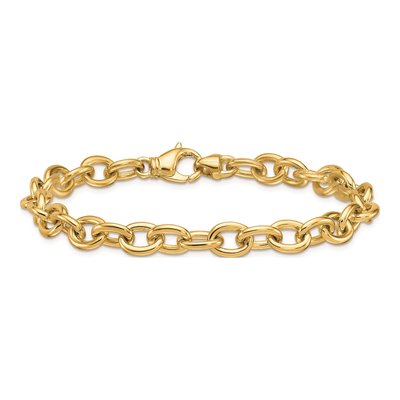 14K Yellow Gold 7.7mm Oval Link Chain Bracelet – view 4