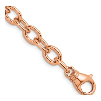 14K Rose Gold 9mm Oval Open Link Chain