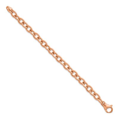 14K Rose Gold 9mm Oval Open Link Chain Bracelet – view 2