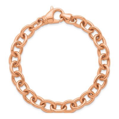 14K Rose Gold 9mm Oval Open Link Chain Bracelet – view 4