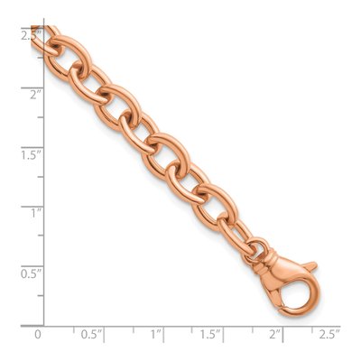 14K Rose Gold 9mm Oval Open Link Chain Bracelet – view 5