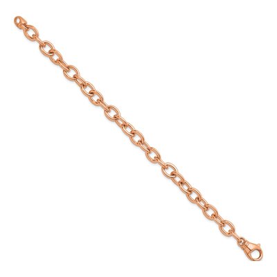 14K Rose Gold 9mm Oval Open Link Chain Bracelet – view 2