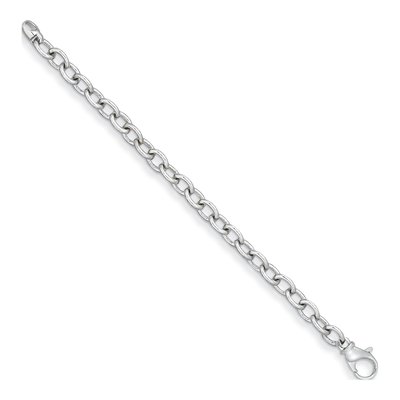 14K White Gold 9mm Oval Open Link Chain – view 2