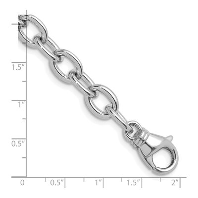14K White Gold 9mm Oval Open Link Chain – view 3