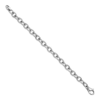 14K White Gold 9mm Oval Open Link Chain Bracelet – view 3