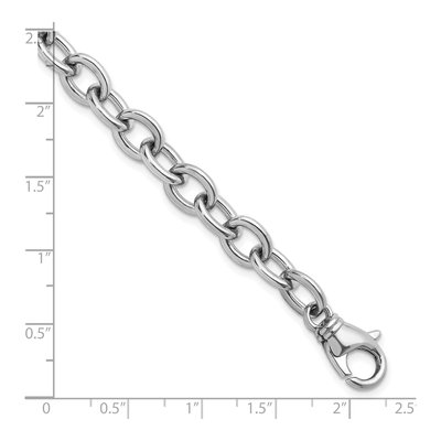 14K White Gold 9mm Oval Open Link Chain Bracelet – view 6