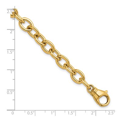 14K Yellow Gold 9mm Oval Link Chain Bracelet – view 6