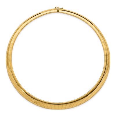 14K Yellow Gold Domed Omega Necklace – view 4