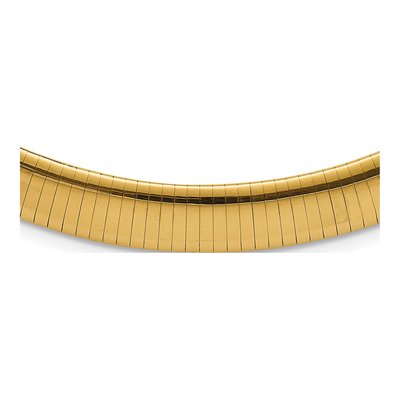 14K Yellow Gold Domed Omega Necklace