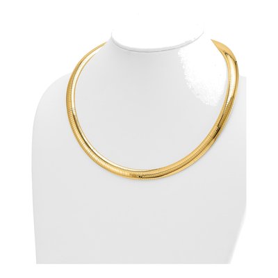 14K Yellow Gold Domed Omega Necklace – view 3
