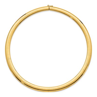 14K Yellow Gold Domed Omega Necklace – view 4