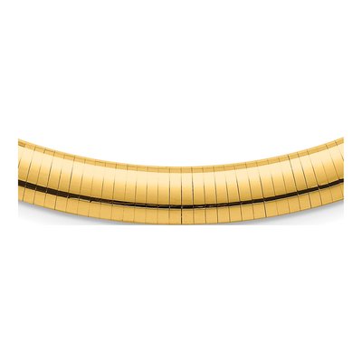 14K Yellow Gold Domed Omega Necklace