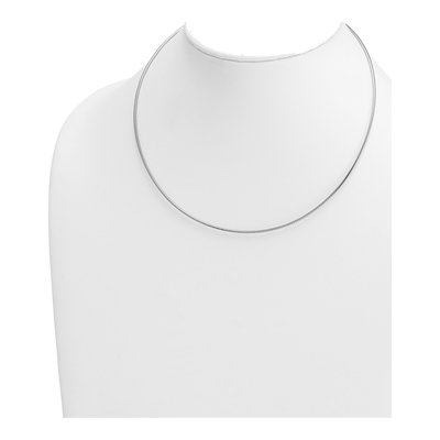 14K White Gold Round Omega Necklace – view 3