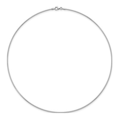 14K White Gold Round Omega Necklace – view 4