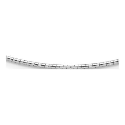 14K White Gold Round Omega Necklace