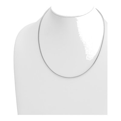 14K White Gold Round Omega Necklace – view 3
