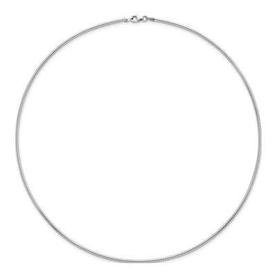 14K White Gold Round Omega Necklace – view 4