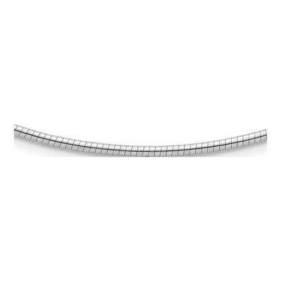14K White Gold Round Omega Necklace