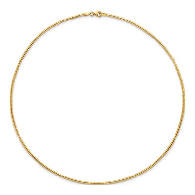 14K Yellow Gold Round Omega Necklace – view 4
