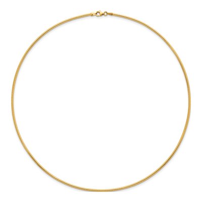 14K Yellow Gold Round Omega Necklace – view 4