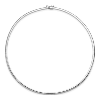 14K White Gold Omega Necklace – view 4