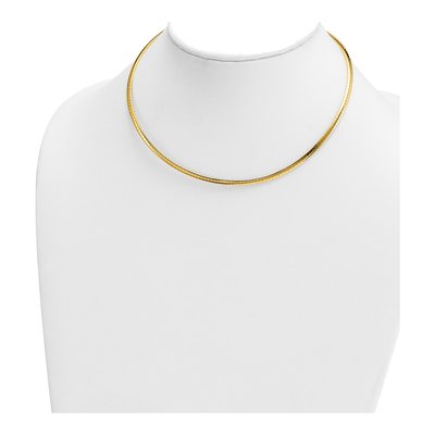 14K Yellow Gold Domed Omega Necklace – view 3