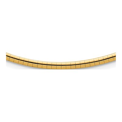 14K Yellow Gold Domed Omega Necklace