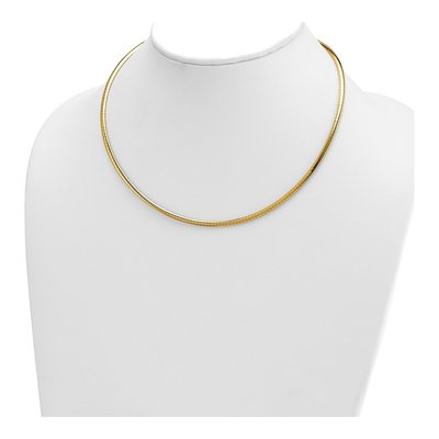14K Yellow Gold Domed Omega Necklace – view 3