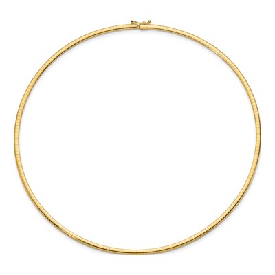 14K Yellow Gold Domed Omega Necklace – view 4
