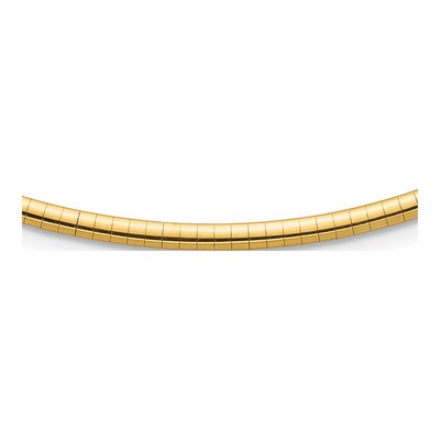 14K Yellow Gold Domed Omega Necklace