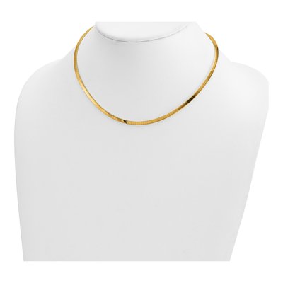 14K Yellow Gold Flat Omega Necklace – view 3