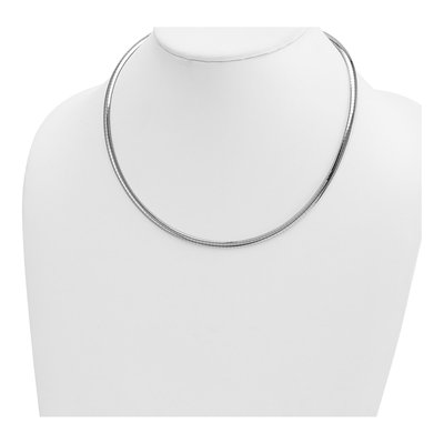 14K White Gold Domed Omega Necklace – view 3