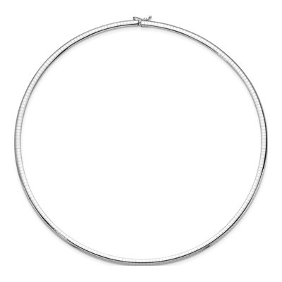 14K White Gold Domed Omega Necklace – view 4