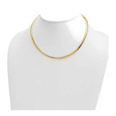 14K Yellow Gold Domed Omega Necklace – view 3