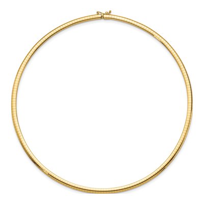 14K Yellow Gold Domed Omega Necklace – view 4