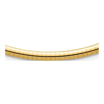 14K Yellow Gold Domed Omega Necklace