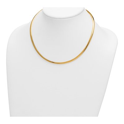 14K Yellow Gold Domed Omega Necklace – view 3