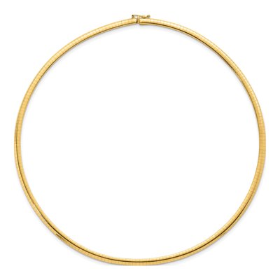 14K Yellow Gold Domed Omega Necklace – view 4