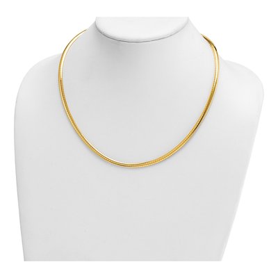 14K Yellow Gold Domed Omega Necklace – view 3