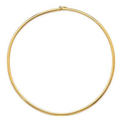 14K Yellow Gold Domed Omega Necklace – view 4
