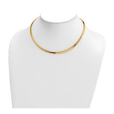 14K Yellow Gold Flat Omega Necklace – view 3