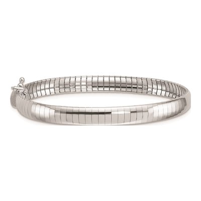14K White Gold Domed Omega Bracelet – view 3