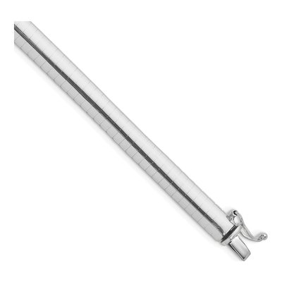 14K White Gold Domed Omega Bracelet