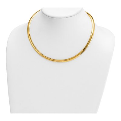 14K Yellow Gold Domed Omega Necklace – view 3