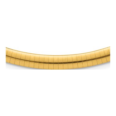 14K Yellow Gold Domed Omega Necklace