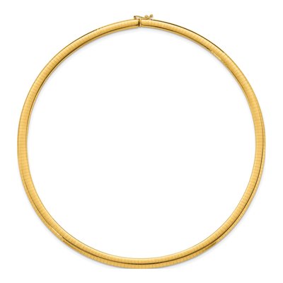14K Yellow Gold Domed Omega Necklace – view 4