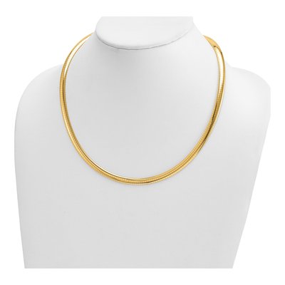 14K Yellow Gold Domed Omega Necklace – view 3