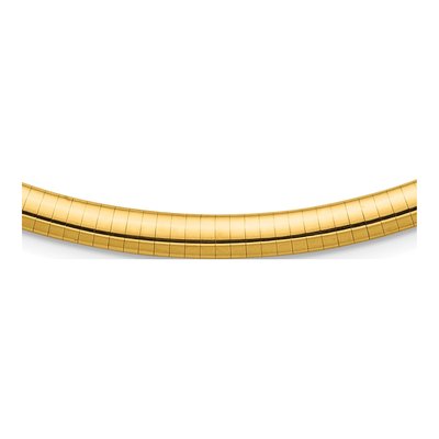 14K Yellow Gold Domed Omega Necklace